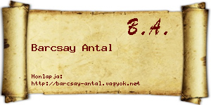 Barcsay Antal névjegykártya